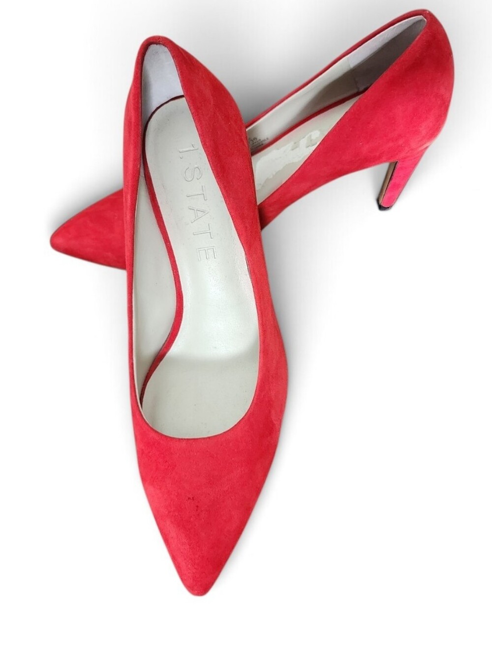 1. State Red Suede Pointed-Toe Pumps Size 5.5